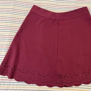 Womens Loft Purple Mini- Skirt with Cutout Accents, Size 10